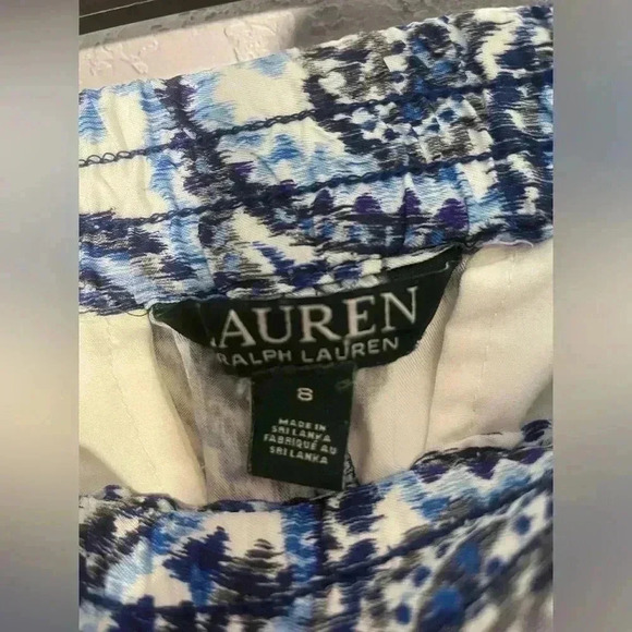 Ralph Lauren Paisley Skinny Pull On Pants Casual Summer Beach Womens Sz 8 - Picture 5 of 7